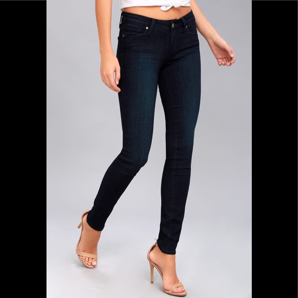 Paige Jeans DARK WASH Vertigo Skinny Low Rise Pants Stretch Size 26 $179